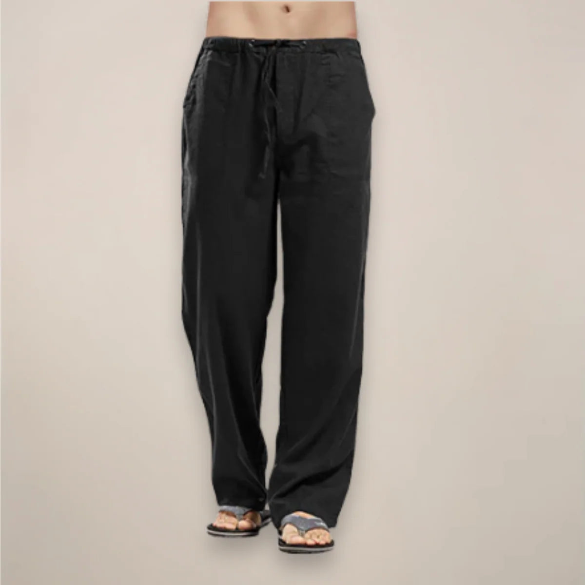 Men'S Drawstring Wide Leg Casual Pants