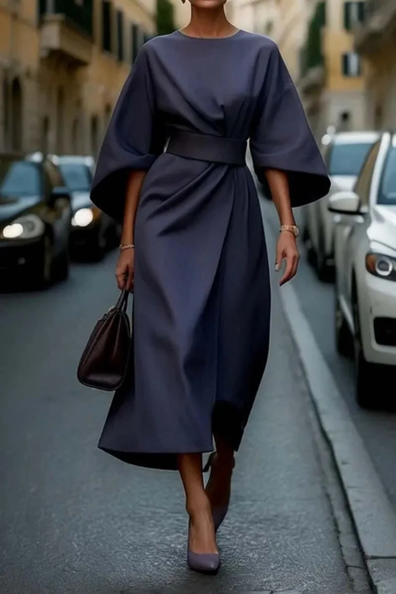 Elara™ | Chic Satin-Waist Evening Dress