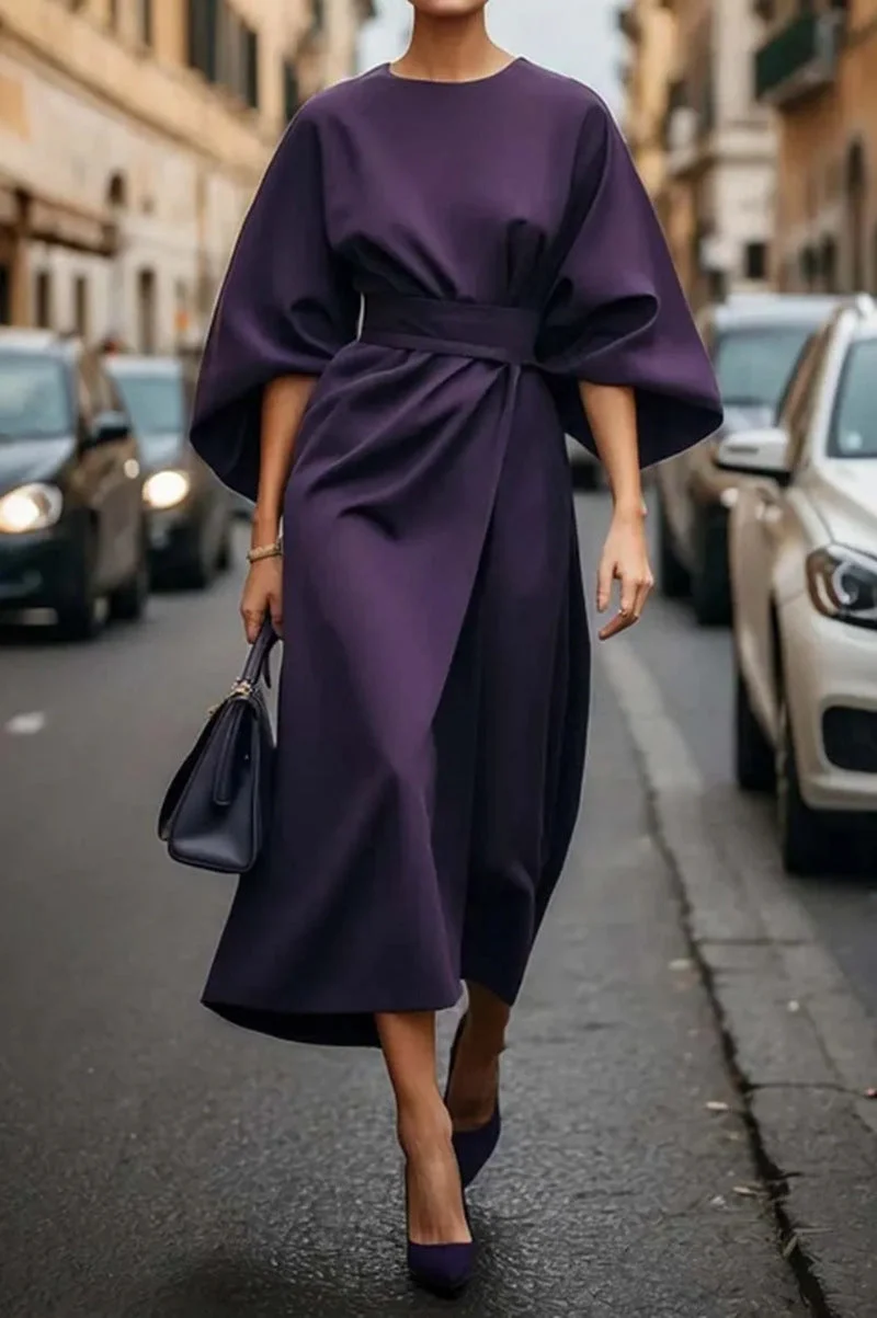 Elara™ | Chic Satin-Waist Evening Dress